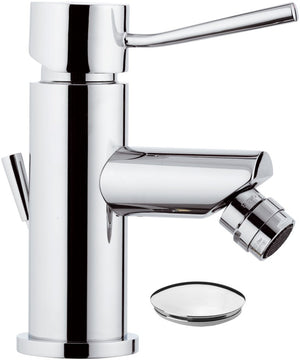 Rubinetto per bidet con o senza scarico e aeratore direzionale serie minimal