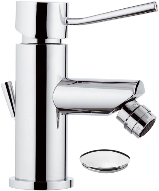 Rubinetto per bidet con o senza scarico e aeratore direzionale serie minimal