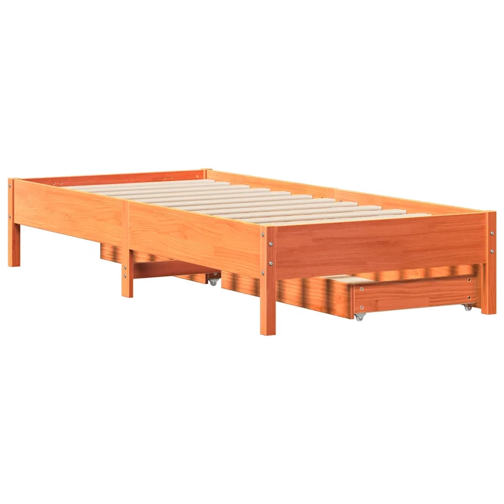 vidaXL Letto senza Materasso Marrone Cera 90x190 cm in Legno di Pino