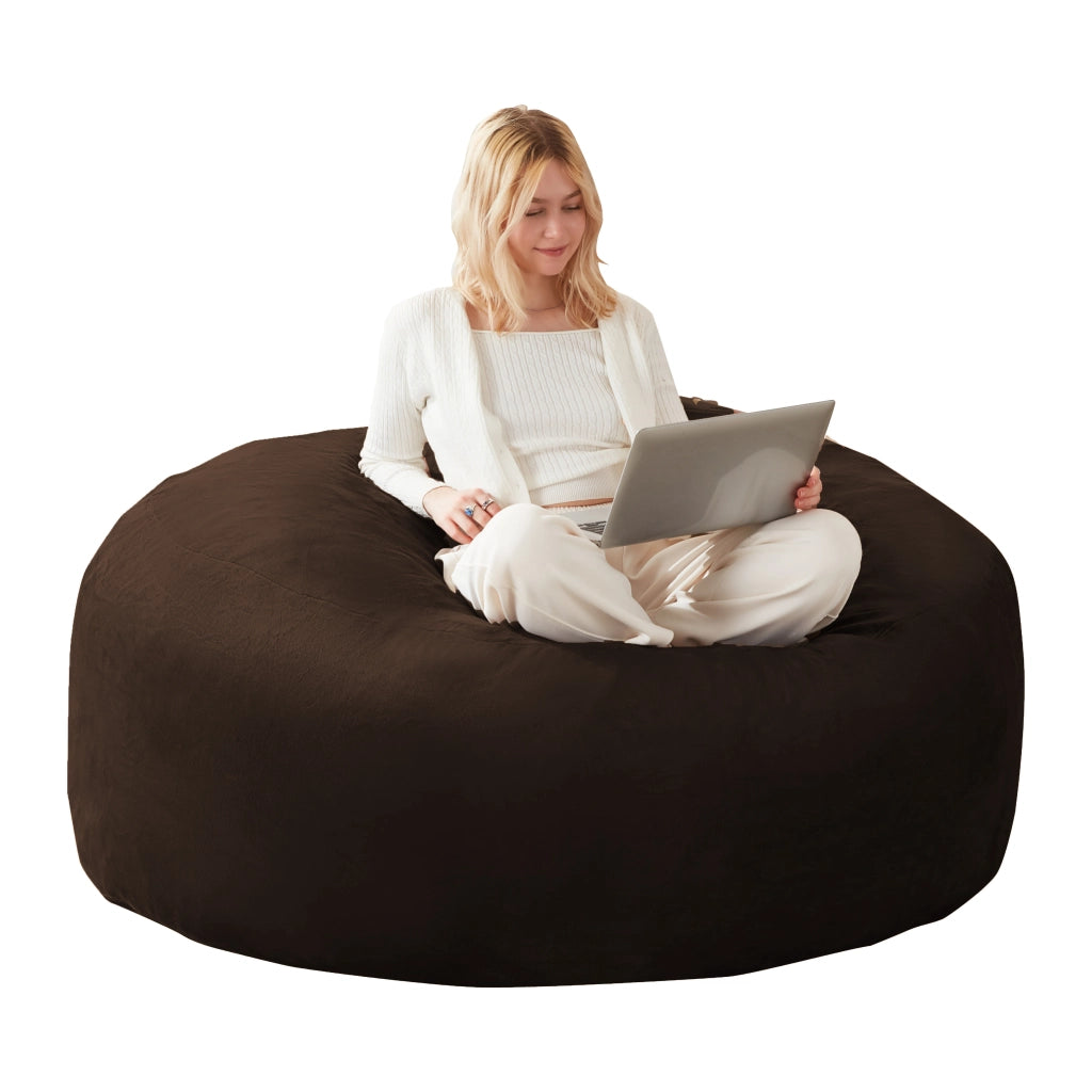 Fauteuil pouf 5FT con supporto allevia pressione e forma personalizzabile, letto temporaneo in spugna marrone