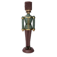 Soldatino Schiaccianoci in resina verde e vinaccia cm 11x10xh41