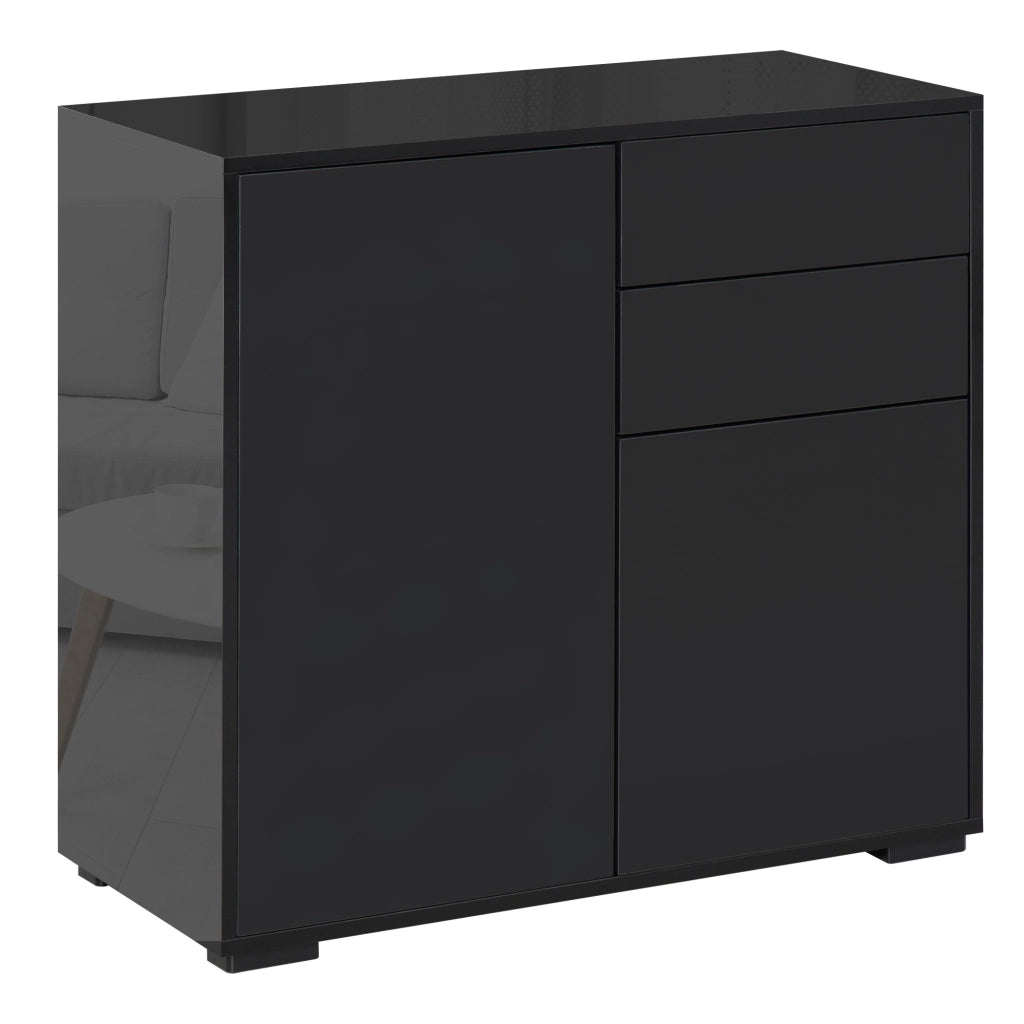 Easycomfort Mobiletto Multiuso per Casa e Ufficio con 2 Cassetti e 2 Armadietti, Apertura a Pressione, 79x36x74cm