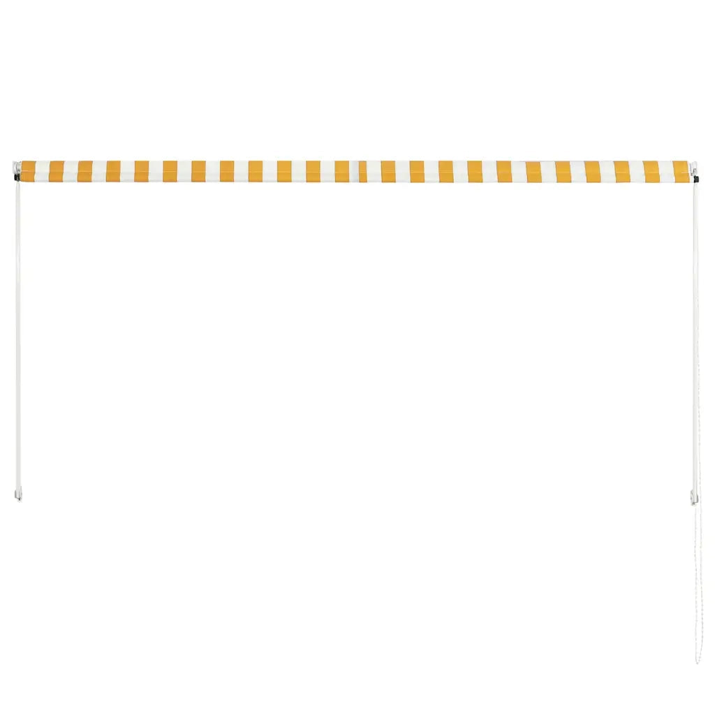 Tenda da Sole Retrattile 250x150 cm Giallo e Bianco 143754
