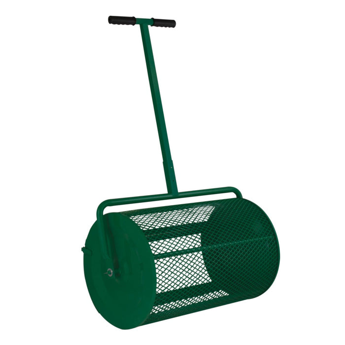 Spargitore di concime a rullo Torba Muschio Terriccio Giardino Prato 80L 66cm Gabbia in acciaio - Verde