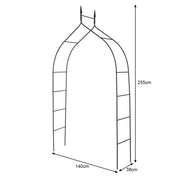Arco metallico per varie piante rampicanti, Pergolato da interno ed esterno per matrimoni 140x38x225cm Nero-Decorazioni da giardino