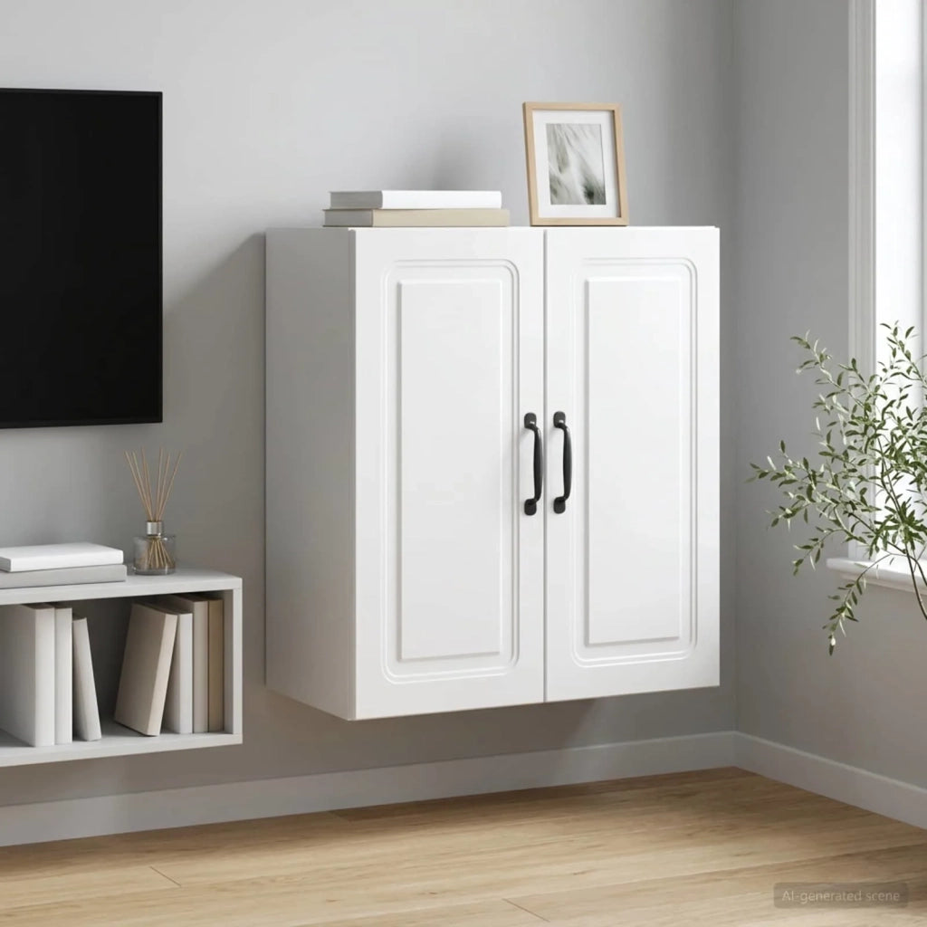 Mobiletto a muro Bianco Lucido 59 x 31 x 60 cm 899259