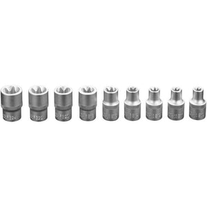 Topex 08-649 chiavi a bussola to torx, set 9 pz, e10 - e24