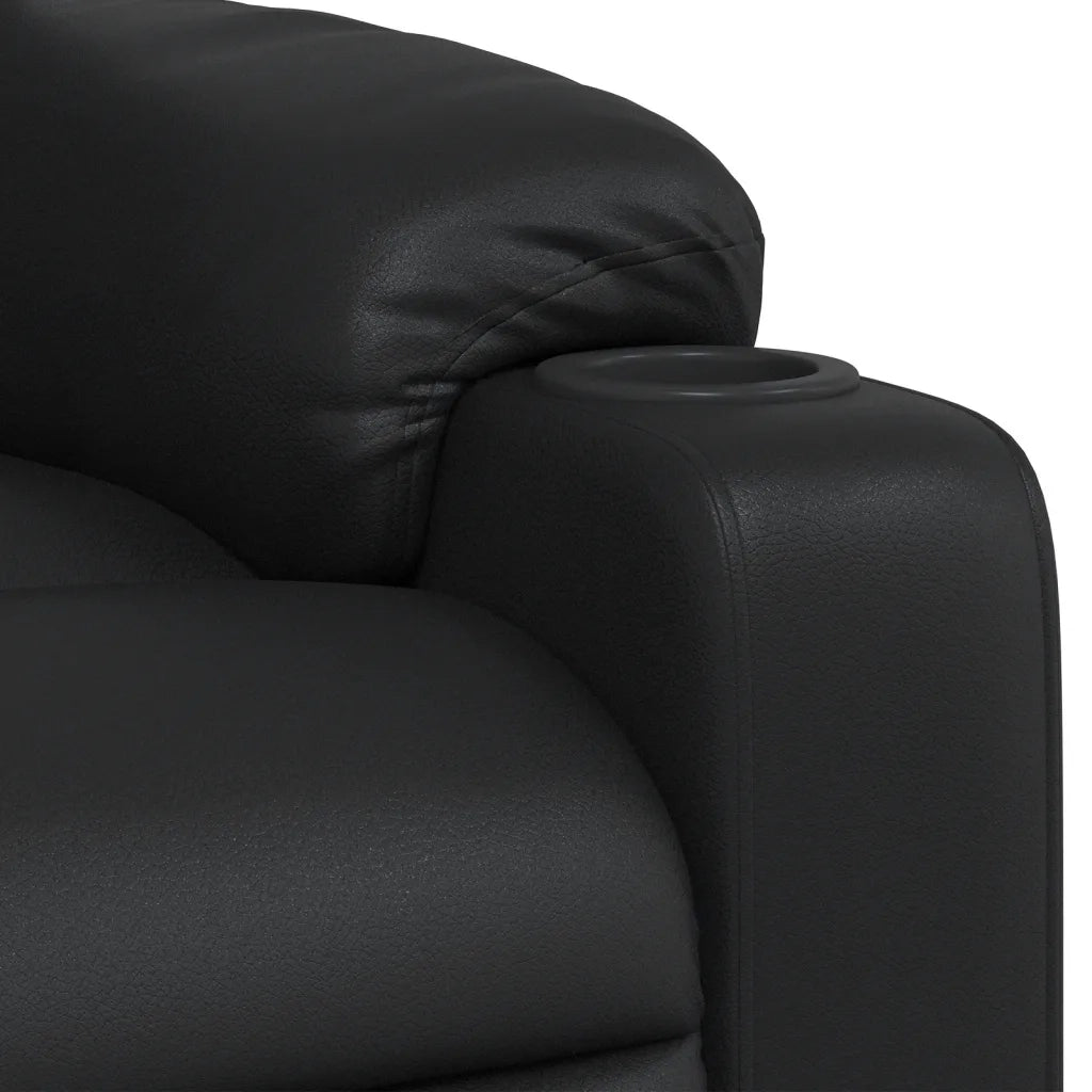 Poltrona Massaggiante | Sedia Relax Reclinabile Nera in Similpelle