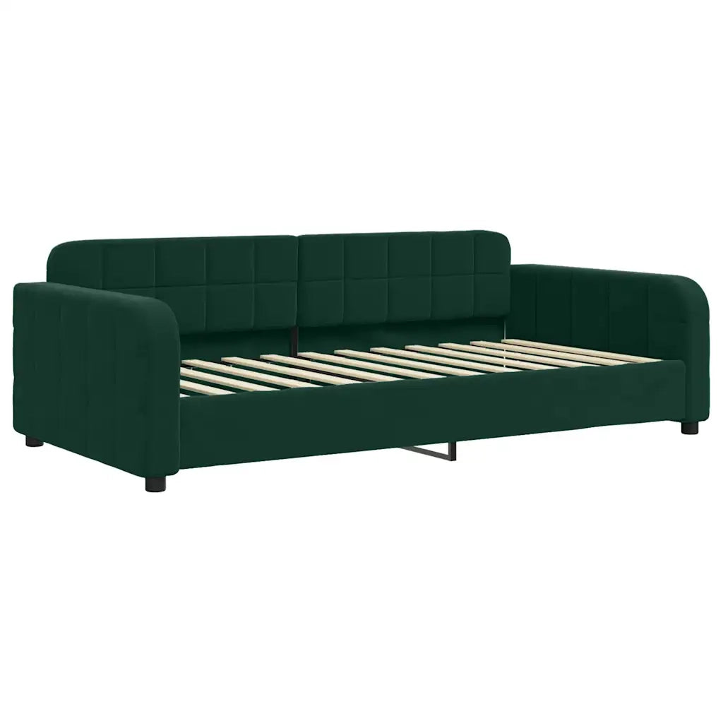 Divano Letto Estraibile Cassetti-Sofa Letto-Daybed Verde Scuro 90x200cm Velluto 401327
