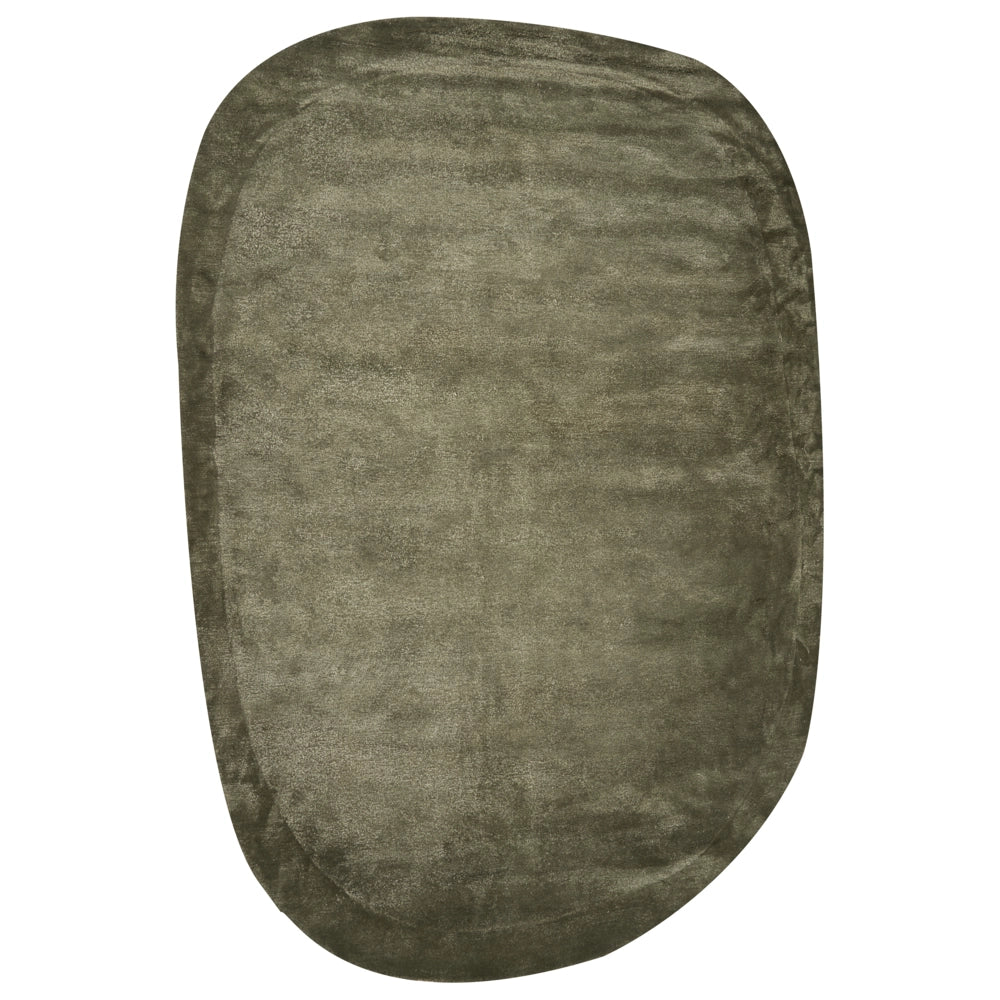 Tappeto Verde Viscosa e Lana Forma Irregolare 200 x 300 cm Stile Moderno Glam