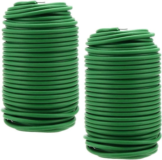 Cavo di supporto per piante 3,5 mm x 20 m - Cavo in verde - Cinturino morbido - Supporto flessibile per piante - Riciclabile - Rivestimento in gomma