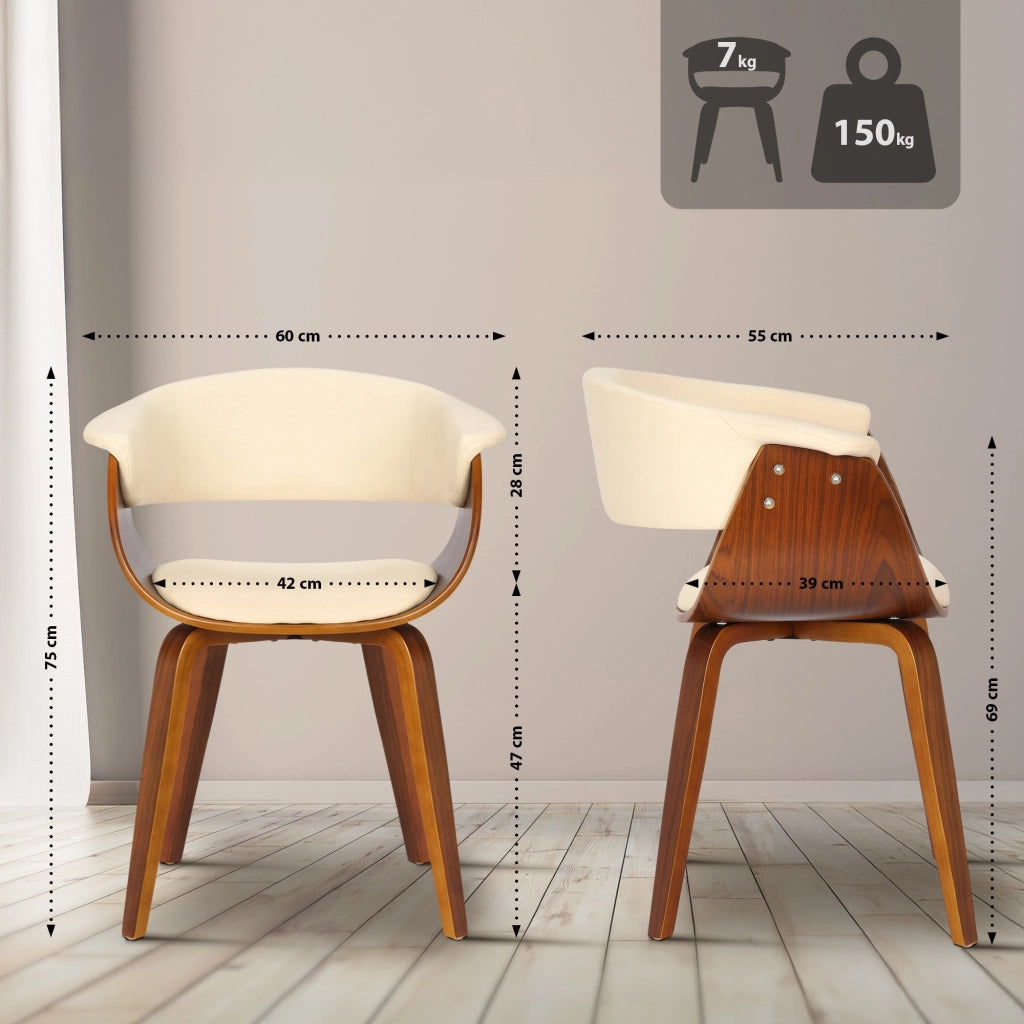 Sedia da sala Bruce crema