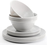 Set di Cucina in Plastica - 18 Pezzi di Cucina - Set di Cucina in Plastica con Piatti - 20CM & 25CM - Bacinella in Plastica 1000ML - Set di Cucina per 6 Persone - Set di Piatti in Plastica per 6 Persone