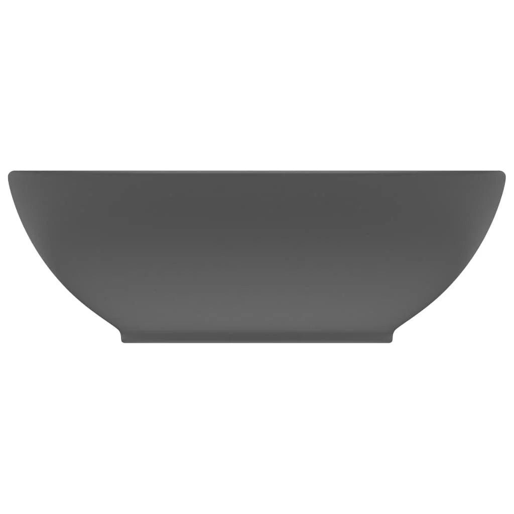Lavabo ovale di lusso 40x33 cm in ceramica grigio scuro opaco 02_0002670