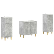 Set di Armadi da Bagno da 2 Pezzi DELFT Grigio Cemento 3418029