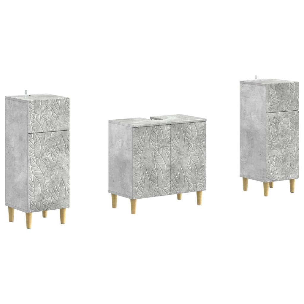 Set di Armadi da Bagno da 2 Pezzi DELFT Grigio Cemento 3418029