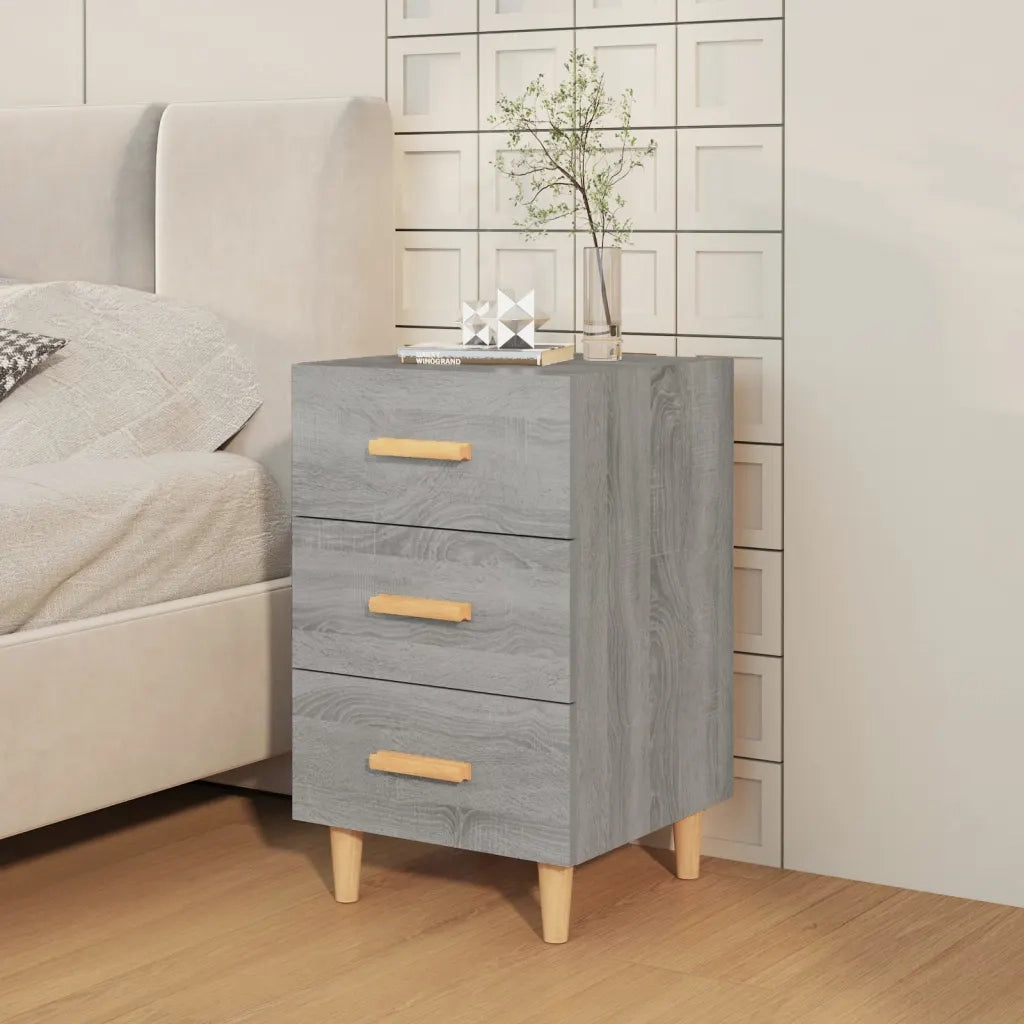 Comodino Grigio Sonoma 40x40x66 cm in Legno Multistrato cod mxl 30616