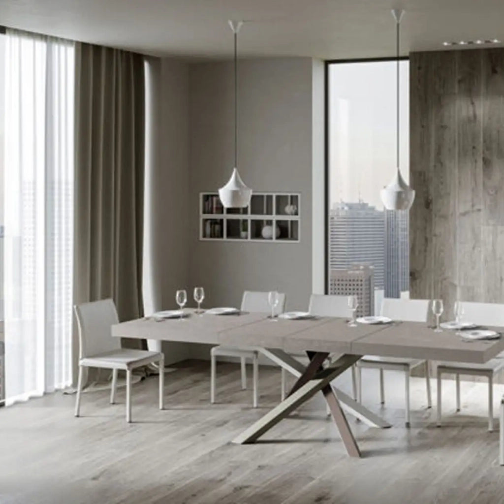 Tavolo allungabile 200/304x90 cm Volantis Premium cashmere gambe multicolore 4/C