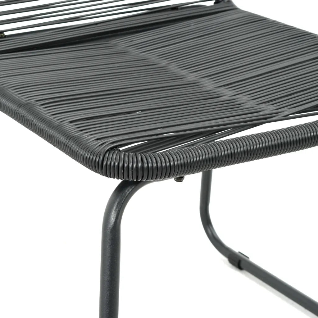 Set da Pranzo da Giardino 5 pz in Rattan PVC Nero e Marrone cod mxl 56013