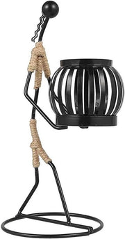 Set di 2 candelabri in stile vintage per tavolo in vetro nero