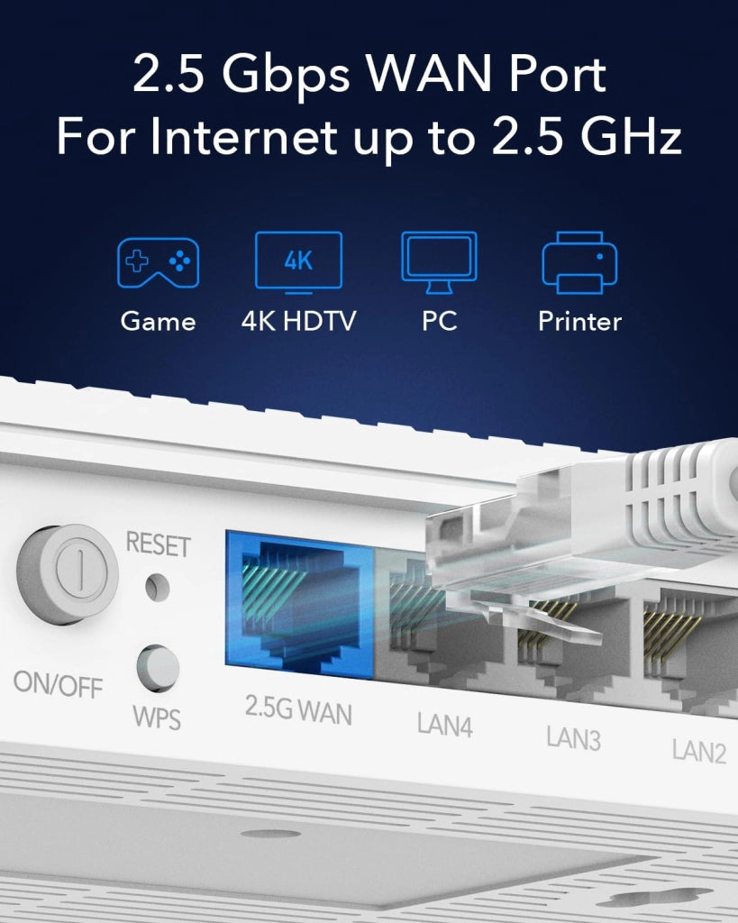 Cudy AX3000 WR3000H Router Dual Band WiFi 6 Mesh, 2,5 Gbps WAN, 4 Porte RJ45 Gigabit, MU-MIMO, OpenVPN, Wireguard, Zerotier, Ipsec VPN, APP Cloud