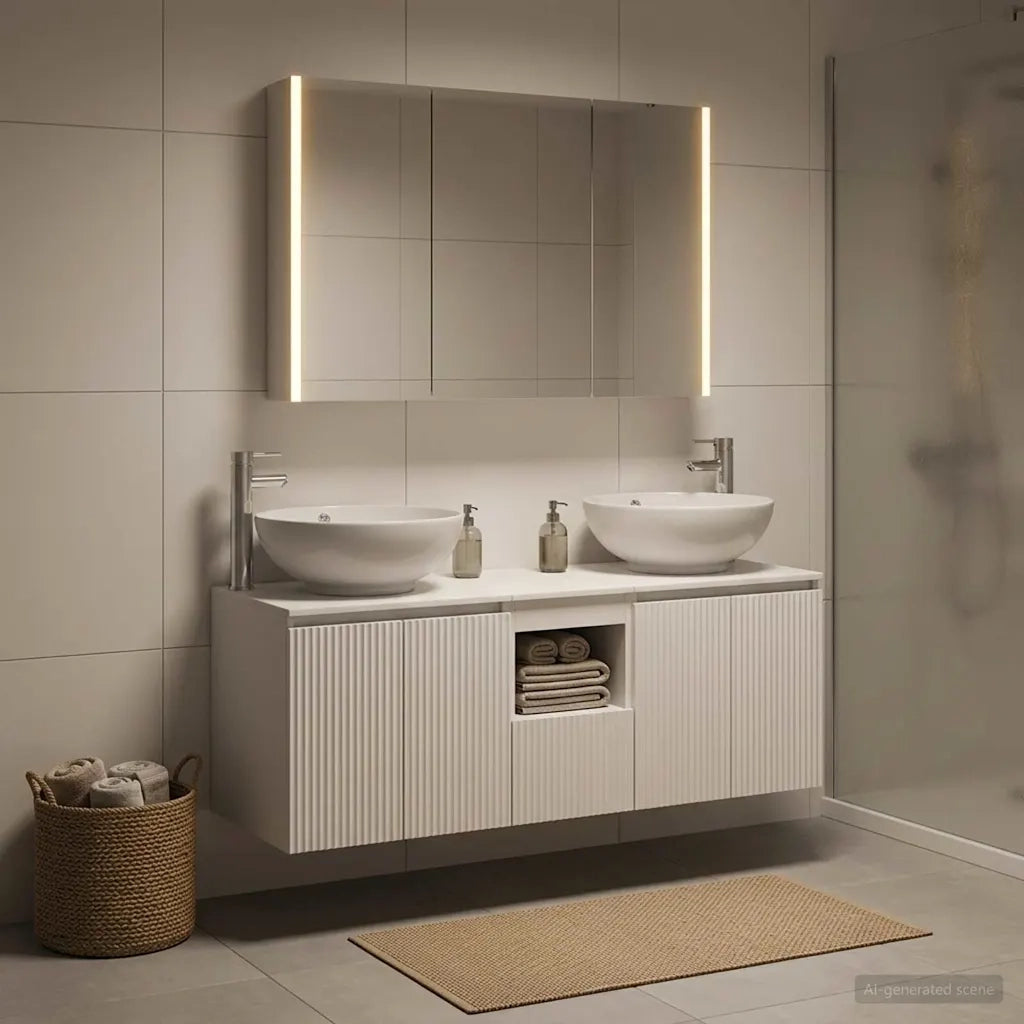 Set di Armadi da Bagno 4 pcs Bianco Legno ingegnerizzato 3406503