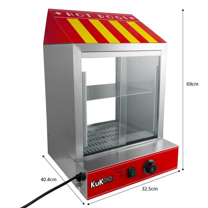 Macchina Per Hot Dog A Vapore In Acciao Inox Vetro Temperato 7 8 L 2000W