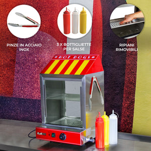 Macchina Per Hot Dog A Vapore In Acciao Inox Vetro Temperato 7 8 L 2000W