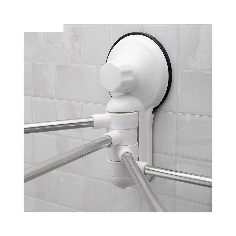 Trade Shop - Porta Asciugamani Asciugamano A Parete 4 Bracci Con Attacco A Ventosa Per Bagno -