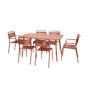 Set tavolo da giardino pieghevole in acciaio con 2 poltrone e 4 sedie,