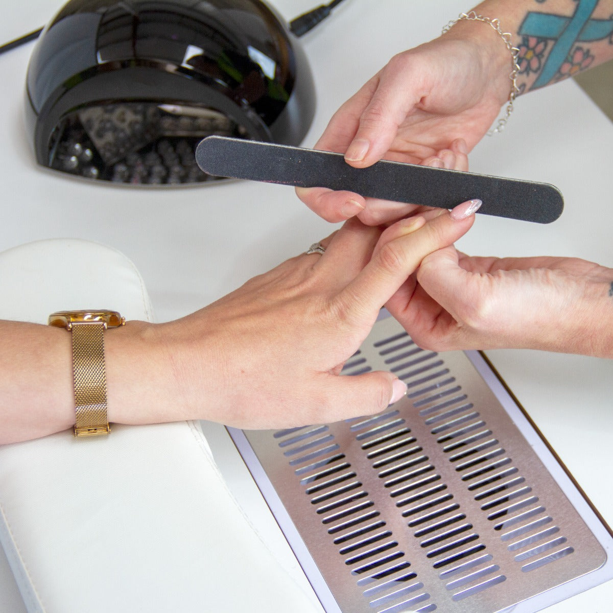 Tavolo per Manicure e Ricostruzione Unghie, Aspiratore e Cassettiera Estetista