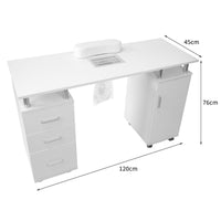 Tavolo per Manicure e Ricostruzione Unghie, Aspiratore e Cassettiera Estetista