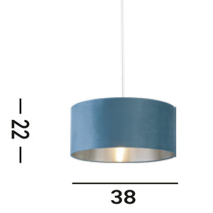 Paralume Contemporaneo Tamburo Tessuto Verde Argento 1 Luce D38Cm