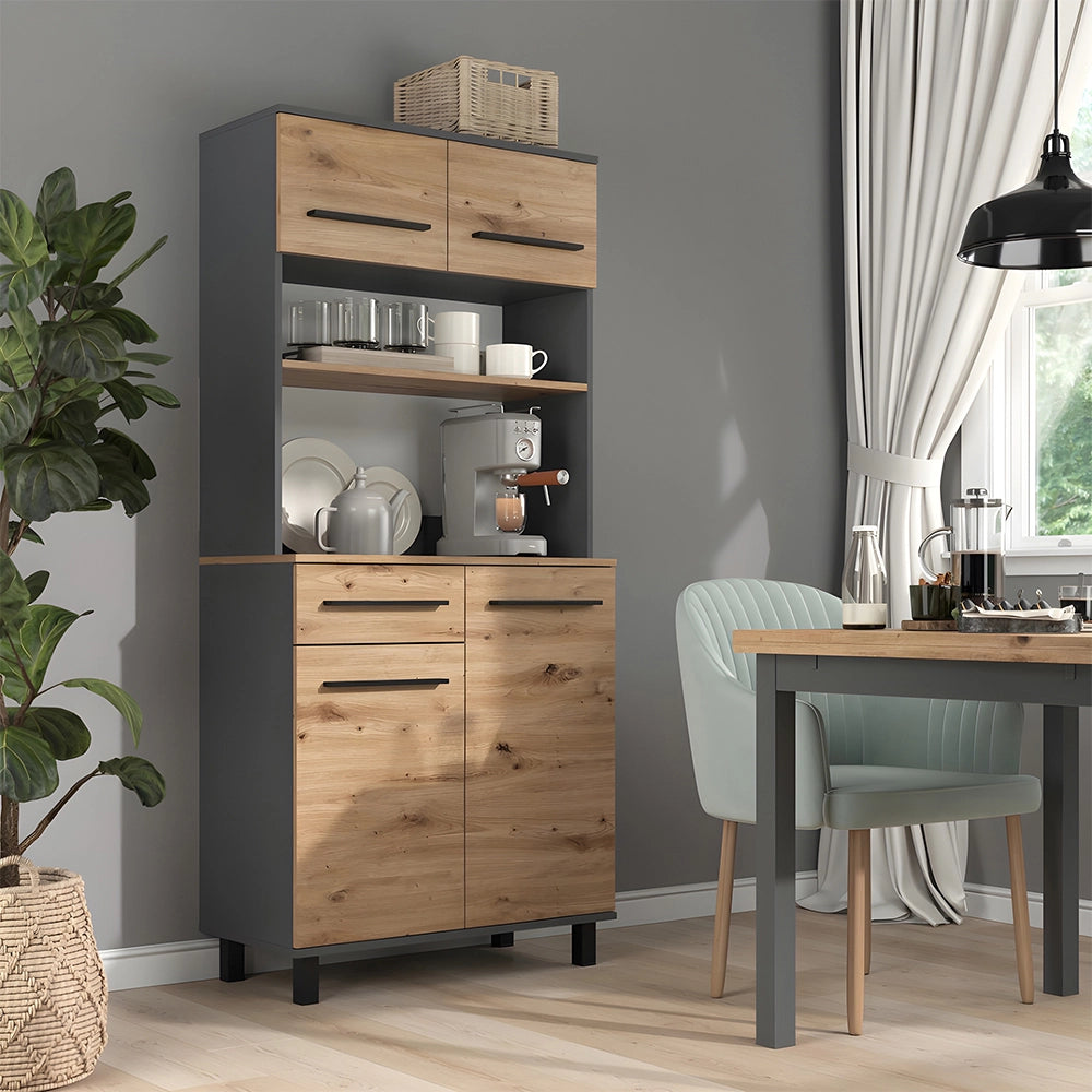 Vicco Buffet da cucina Rovere artigianale/Antracite 80.2 x 40.5 cm