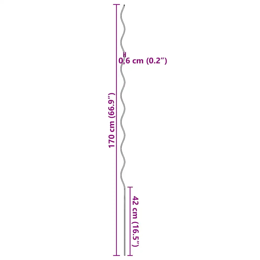 50 pz Supporti a Spirale per Piante 170 cm in Acciaio Zincato 142413