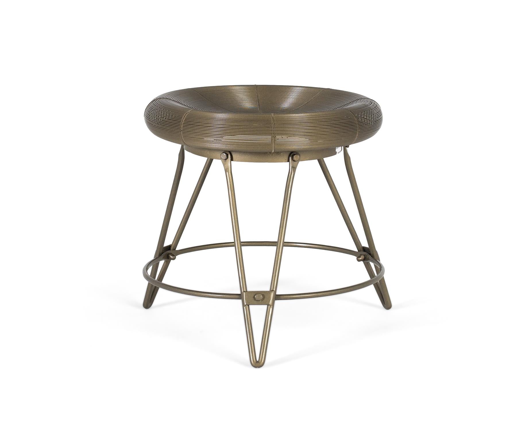 Sgabello basso in metallo in stile industriale