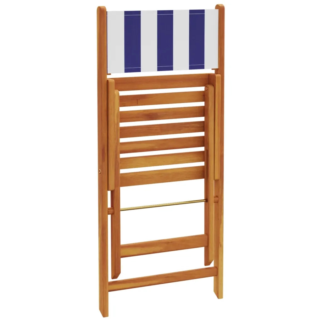 Set da Bistrot 3pz Blu e Bianco in Tessuto e Legno Massello 3281873
