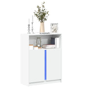 Credenza con LED-Buffet-Armadio da cucina Bianca 77x34x100 cm in Legno Multistrato