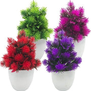 Mini Pianta Nep Topiaria Finto Erba in Vaso di Pino - 4 Pack