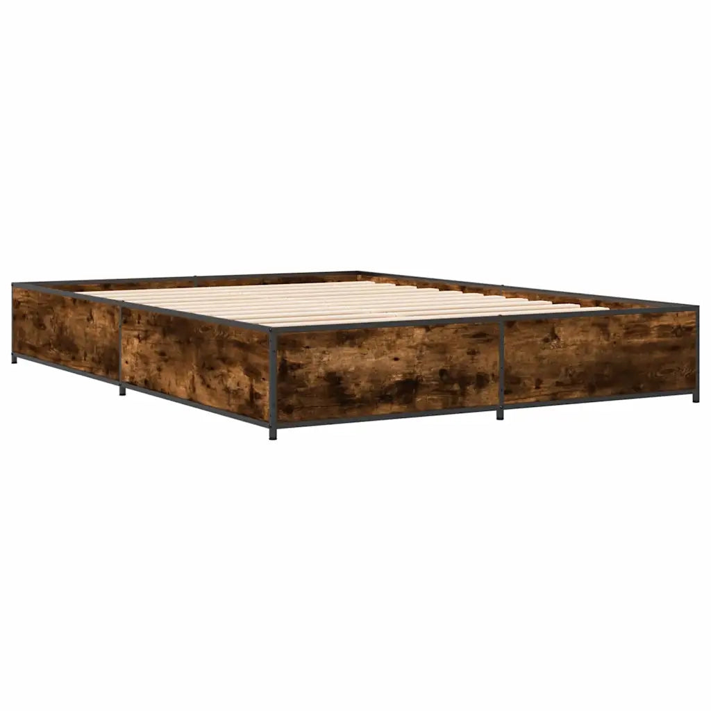 Giroletto-Struttura Letto Rovere Fumo 135x190 cm in Legno Multistrato Metallo 511109