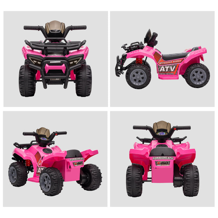Quad Elettrico per Bambini 18-36 Mesi con Batteria Ricaricabile 6V 70x42x45 cm in Metallo e PP Rosa