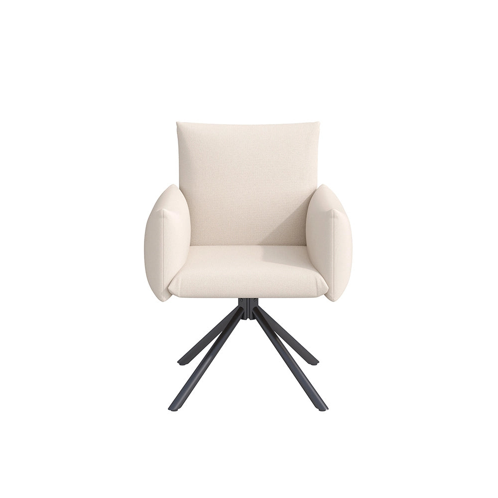 Sedia-Xylo-Lotto 6 girevole 360?? lino beige supporto lombare