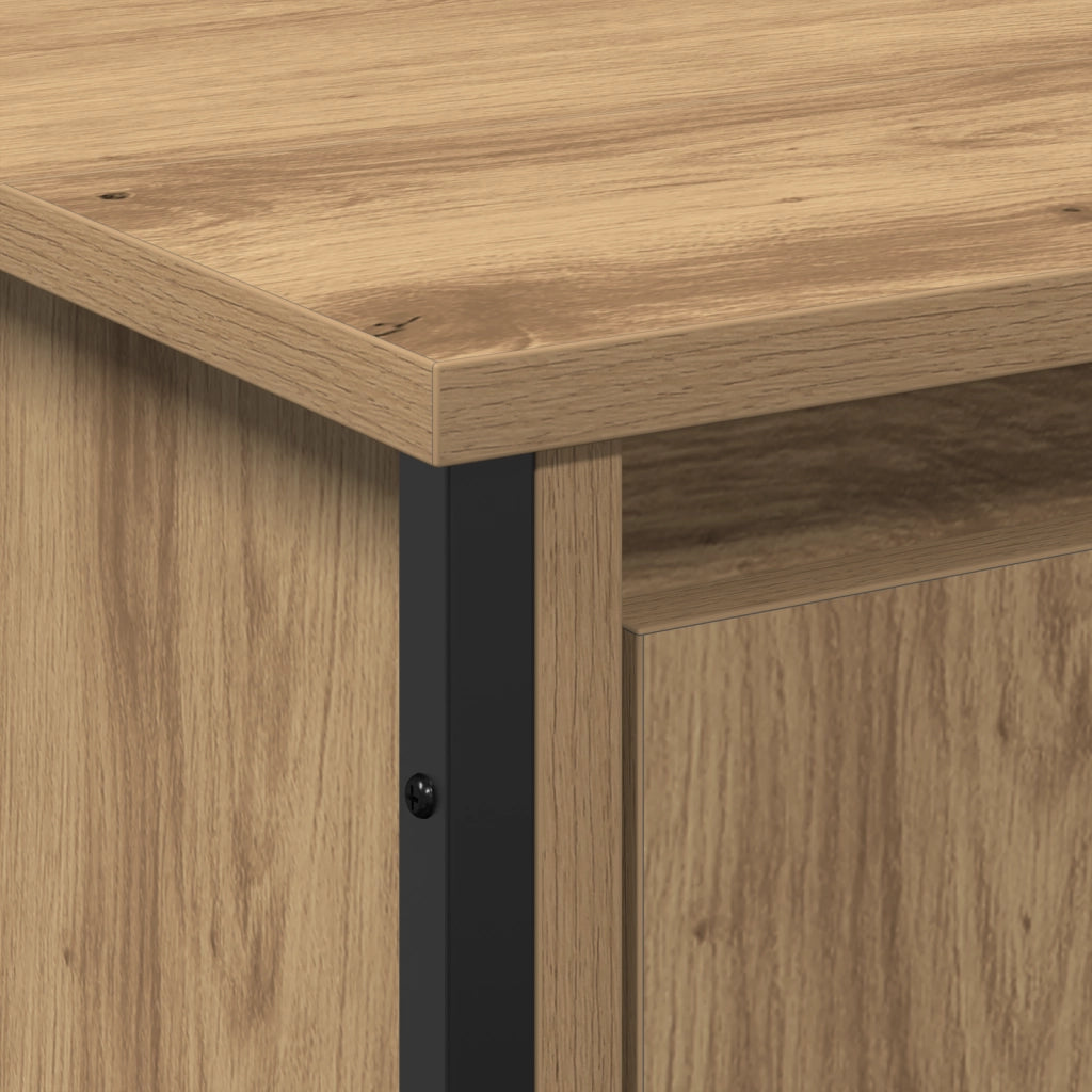 Mobiletto per Lavabo Rovere Artigianale 91x35x60 cm Legno ingegnerizzato