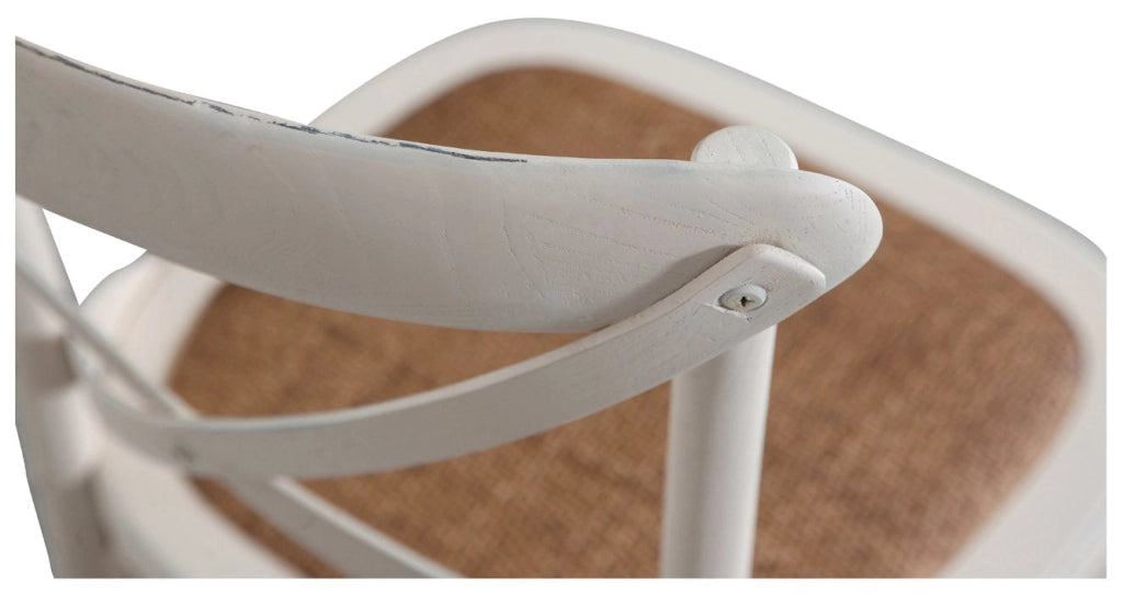 Biscottini Sedia Thonet in massello e seduta in rattan finitura bianca larghezza Offerta
