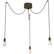 Lampada sospesa Spindel 3xE27 marrone metallo Luminex