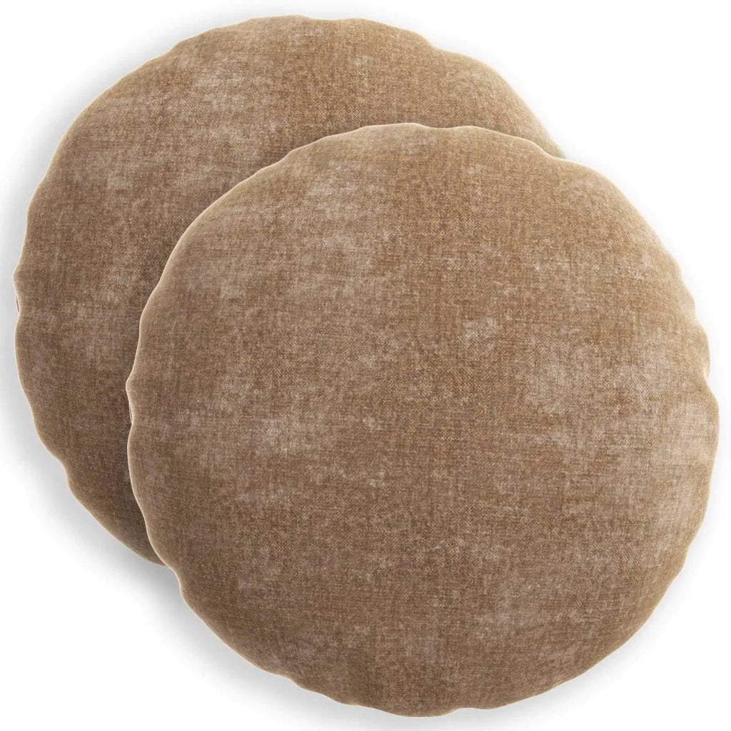 Federa 2 pz HEERLEN Marrone Ø 40 cm Tessuto Chenille 922317