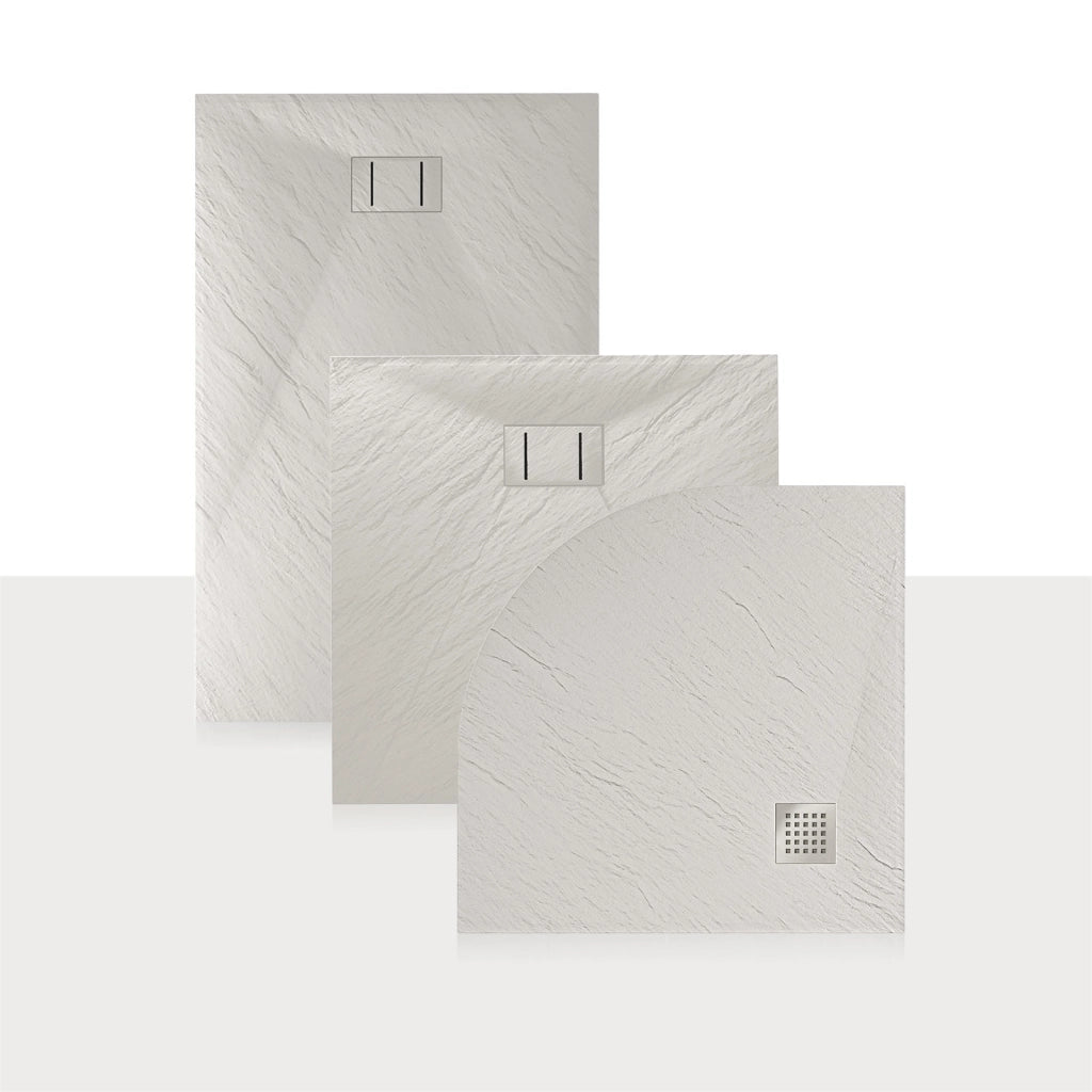 Piatto Doccia 80x90x2 6 CM Rettangolare Bianco Effetto Pietra mod. Blend