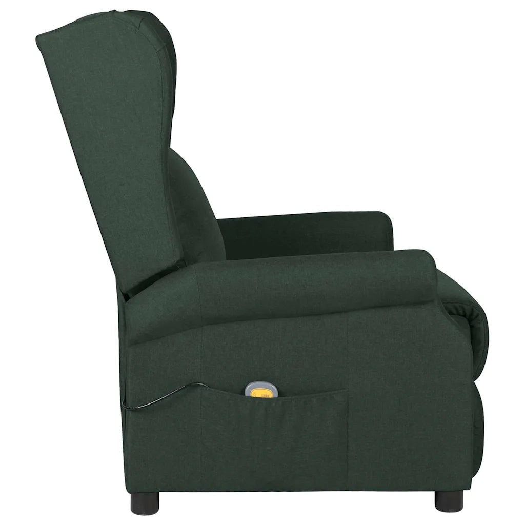 Divano Sedia-Poltrona Massaggiante Verde Scuro in Tessuto 397476