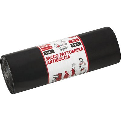 SACCO IMMONDIZIA INDUSTRIALE NERO ELEPACKING - CM 120X130 MY 80 CF=PZ 5- 20 confezioni