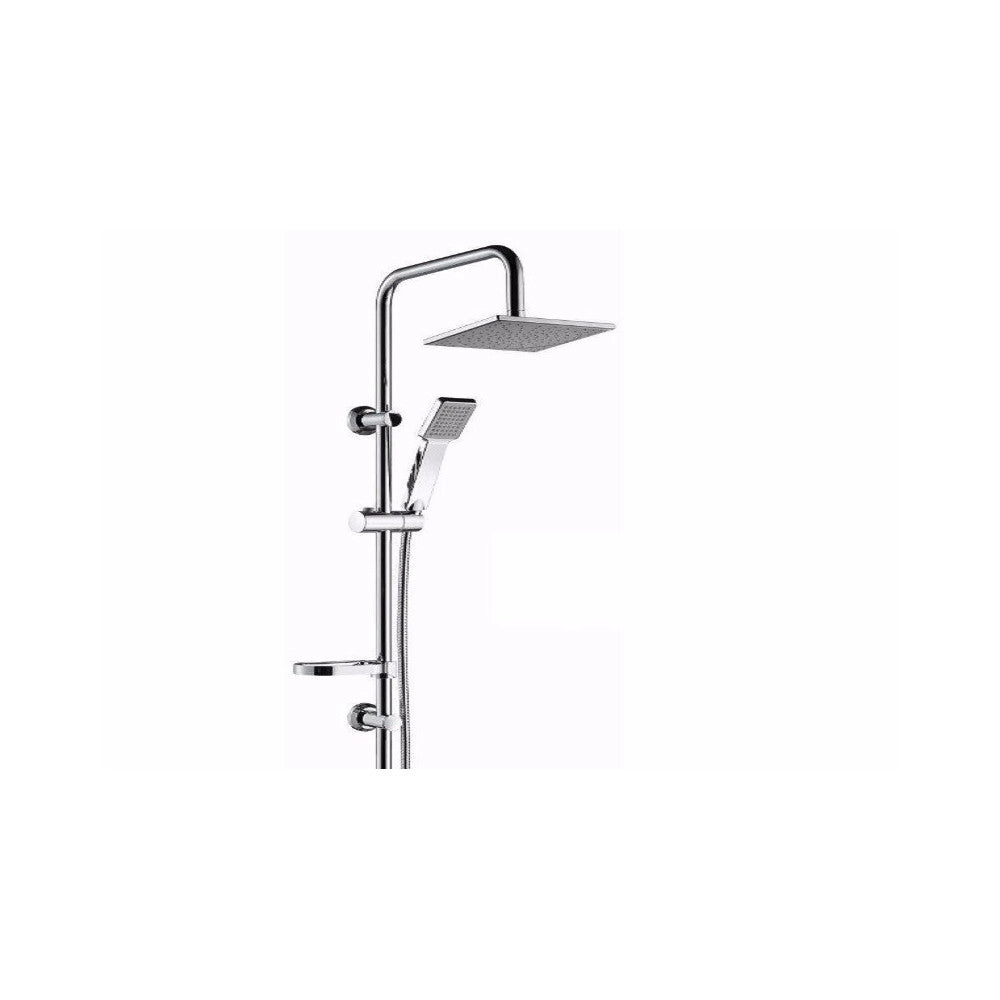 Trade Shop - Asta Saliscendi Cromata Colonna Doccia Soffione Fisso Doccetta Saturn 9005 -
